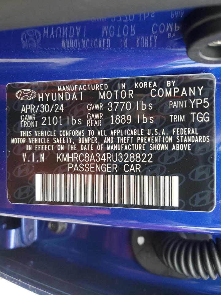 2024 HYUNDAI VENUE SEL VIN:KMHRC8A34RU328822