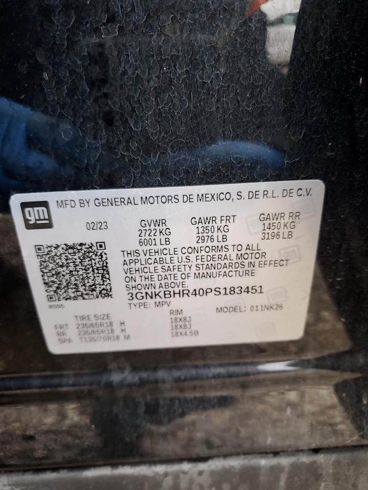 2023 CHEVROLET BLAZER 2LT VIN:3GNKBHR40PS183451