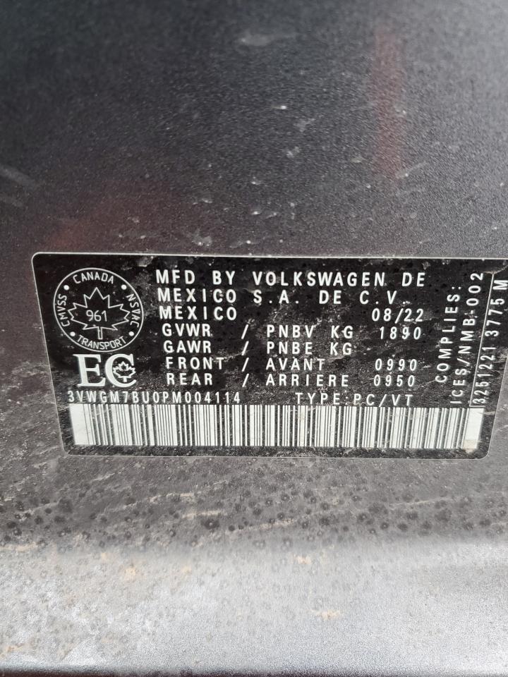 2023 VOLKSWAGEN JETTA SEL VIN:3VWGM7BU0PM004114