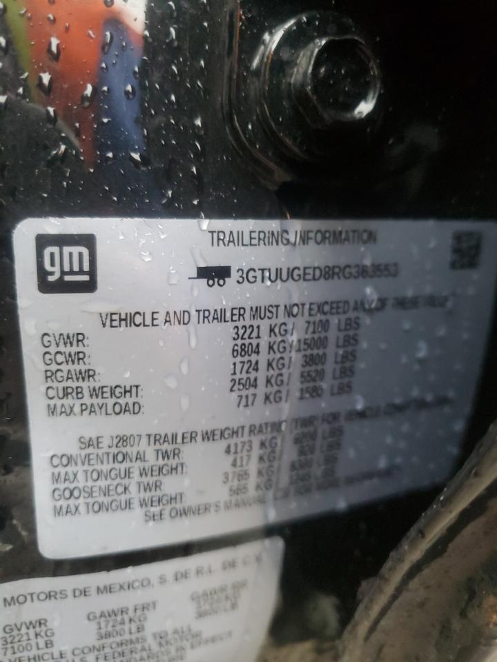 2024 GMC SIERRA K1500 DENALI VIN:3GTUUGED8RG363553
