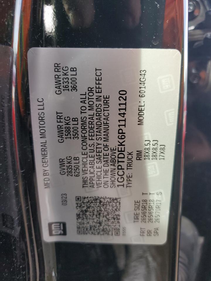 2023 CHEVROLET COLORADO Z71 VIN:1GCPTDEK6P1141120