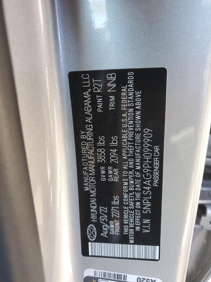 2023 HYUNDAI ELANTRA SEL VIN:5NPLS4AG9PH099909