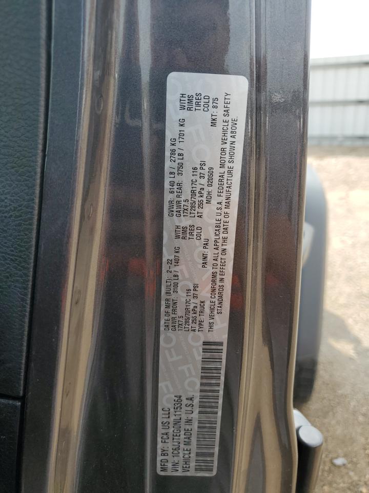 2022 JEEP GLADIATOR MOJAVE VIN:1C6JJTEG0NL115364