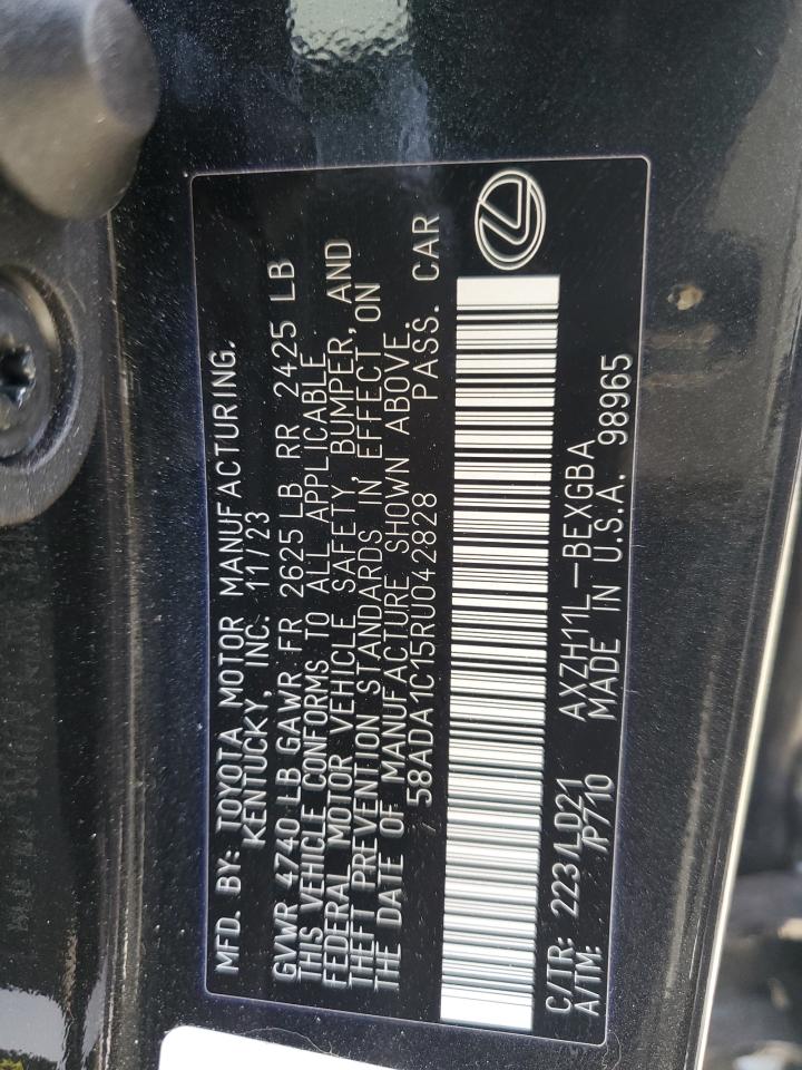 2024 LEXUS ES 300H BASE VIN:58ADA1C15RU042828