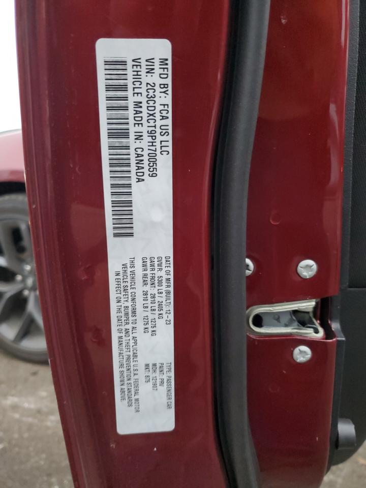 2023 DODGE CHARGER R/T VIN:2C3CDXCT9PH700559