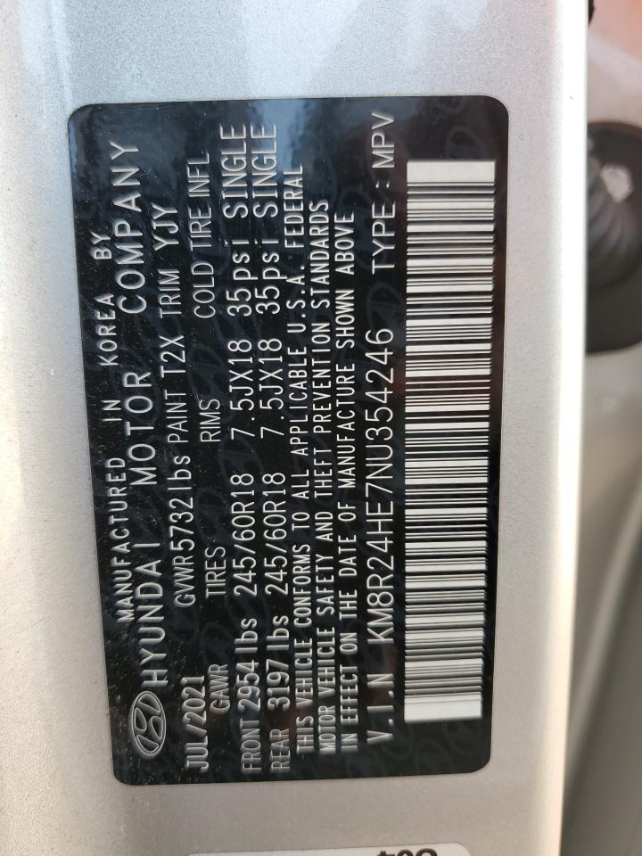 2022 HYUNDAI PALISADE SEL VIN:KM8R24HE7NU354246