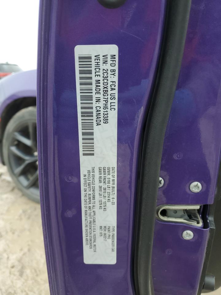 2023 DODGE CHARGER SXT VIN:2C3CDXBG7PH613389