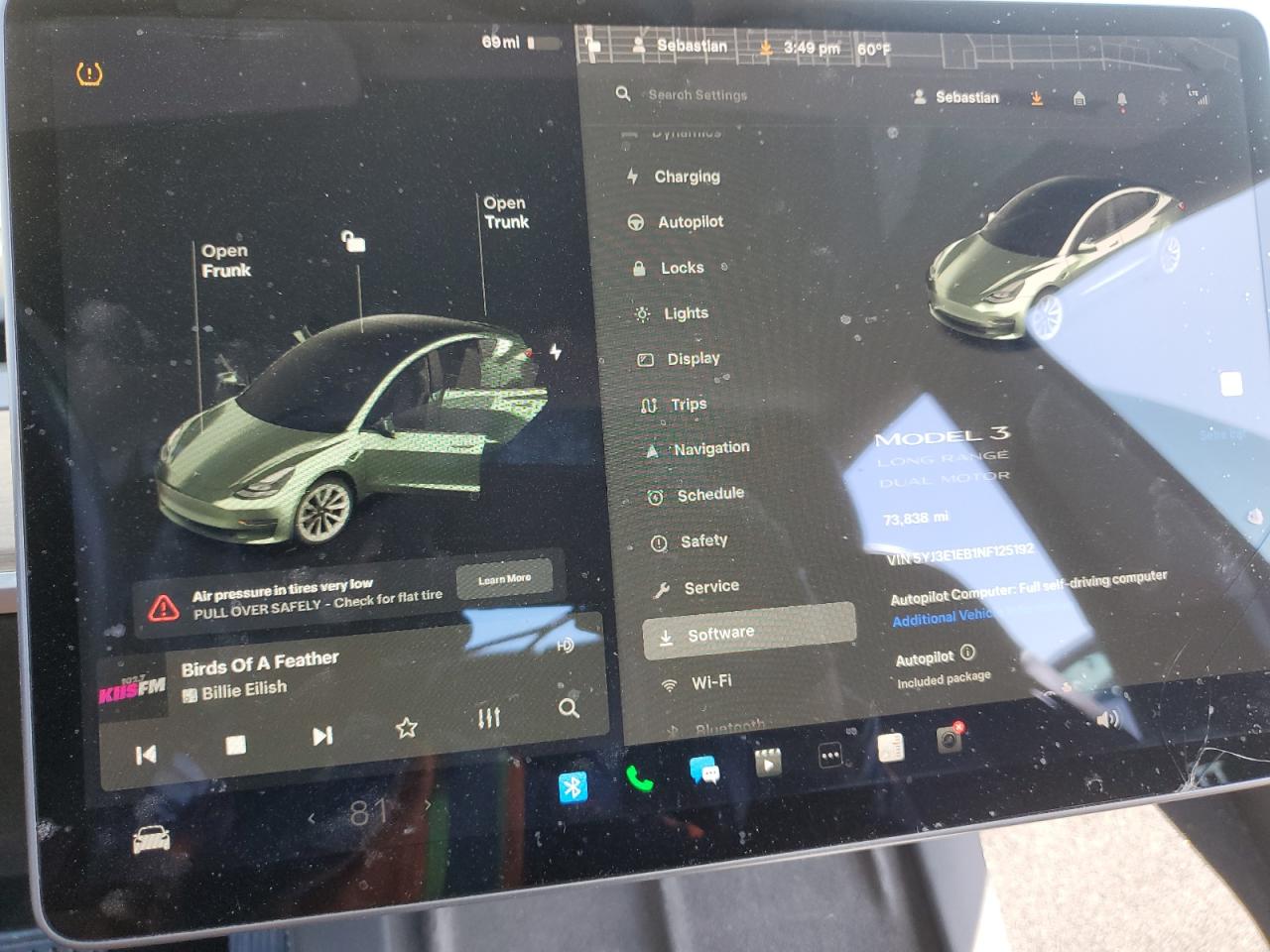 2022 TESLA MODEL 3  VIN:5YJ3E1EB1NF125192