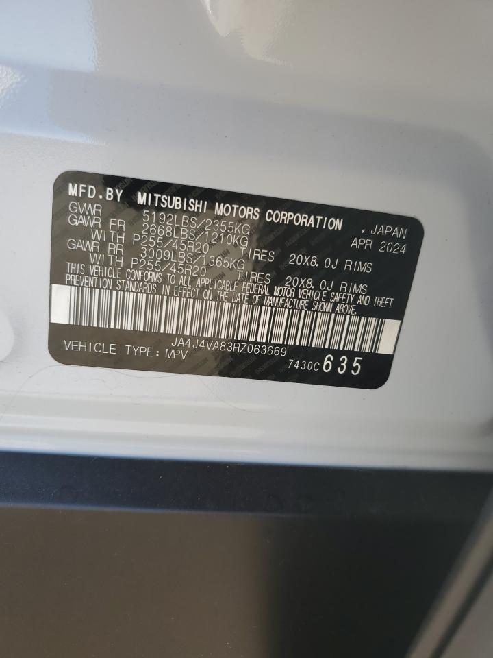 2024 MITSUBISHI OUTLANDER SE VIN:JA4J4VA83RZ063669