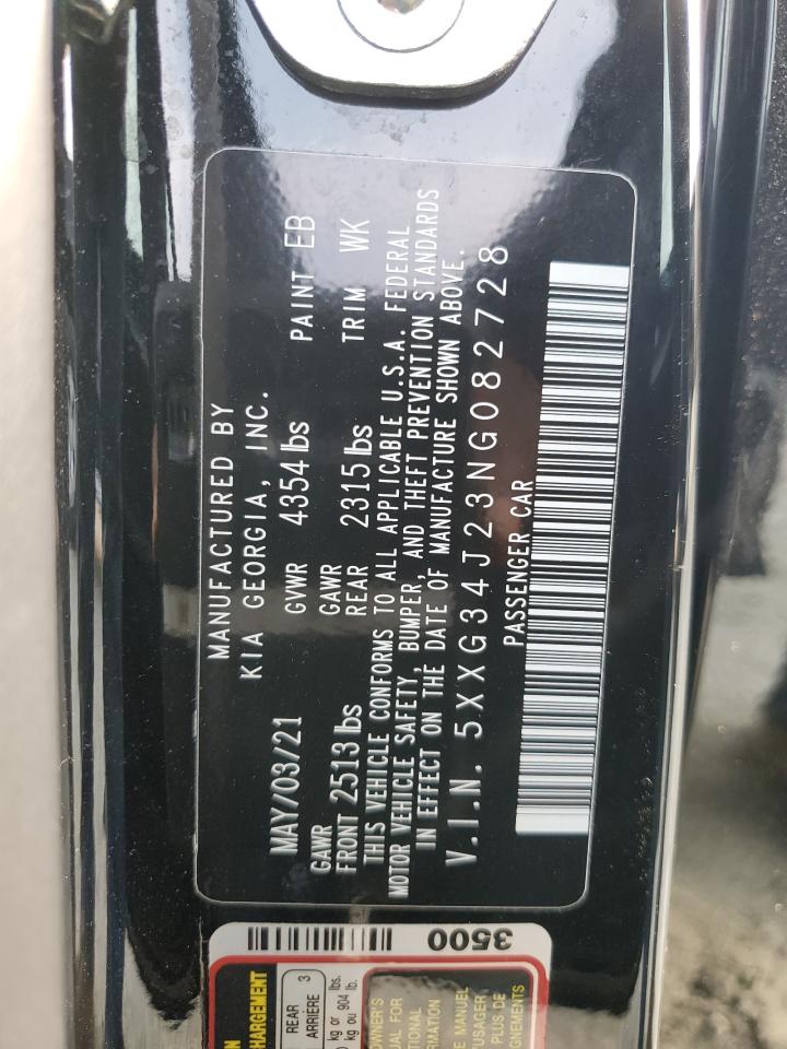 2022 KIA K5 EX VIN:5XXG34J23NG082728