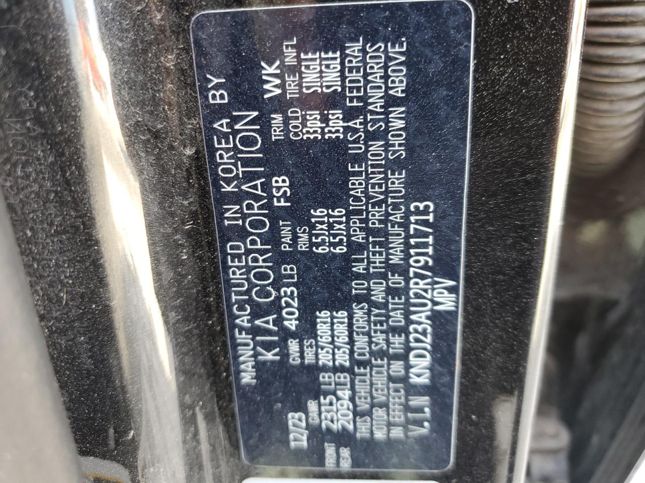 2024 KIA SOUL LX VIN:KNDJ23AU2R7911713