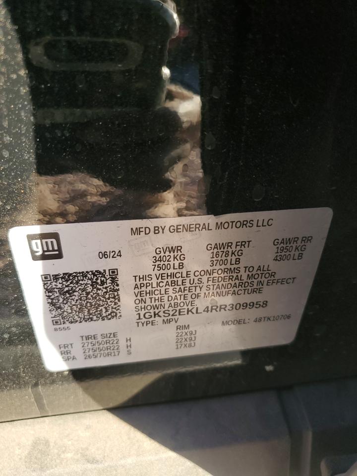 2024 GMC YUKON DENALI ULTIMATE VIN:1GKS2EKL4RR309958