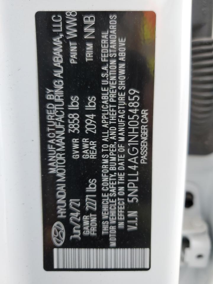 2022 HYUNDAI ELANTRA SE VIN:5NPLL4AG1NH054859