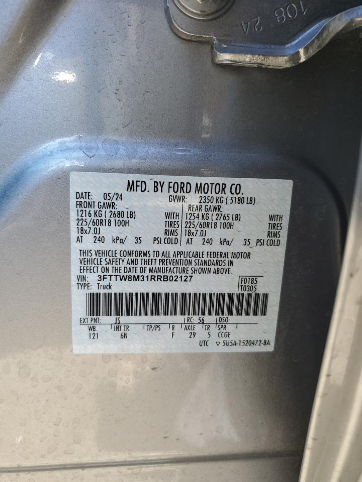 2024 FORD MAVERICK LARIAT VIN:3FTTW8M31RRB02127