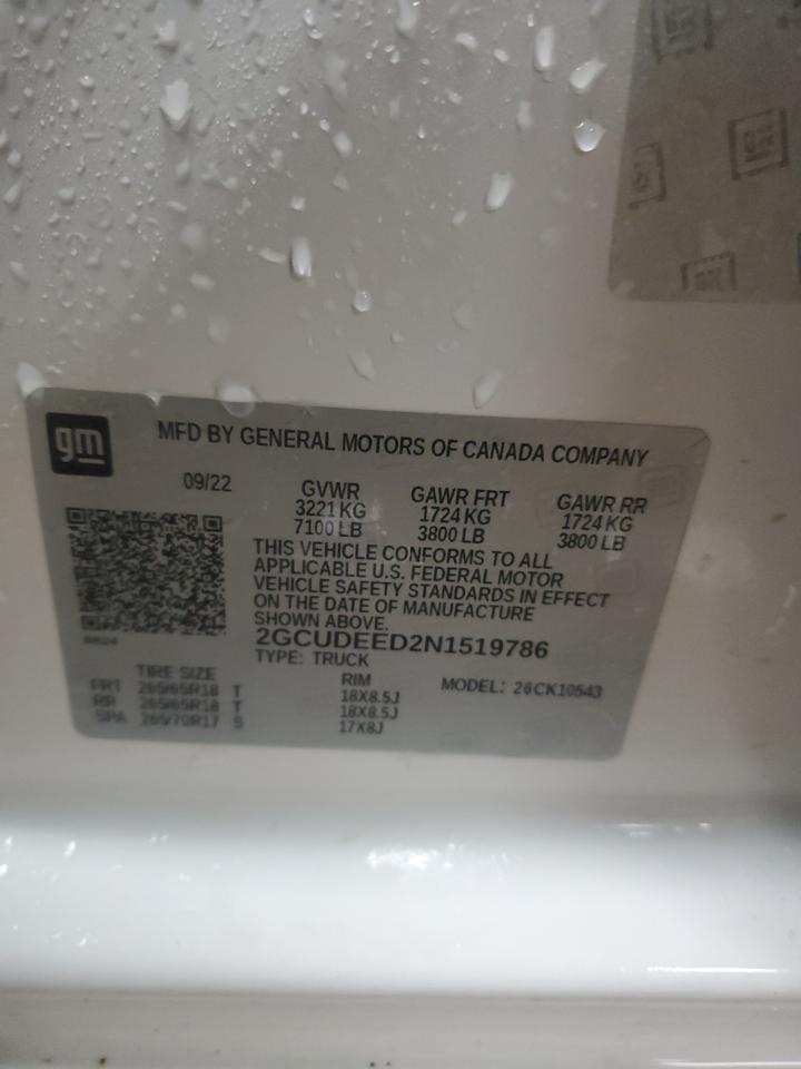 2022 CHEVROLET SILVERADO K1500 RST VIN:1NXAE04B1SZ340153