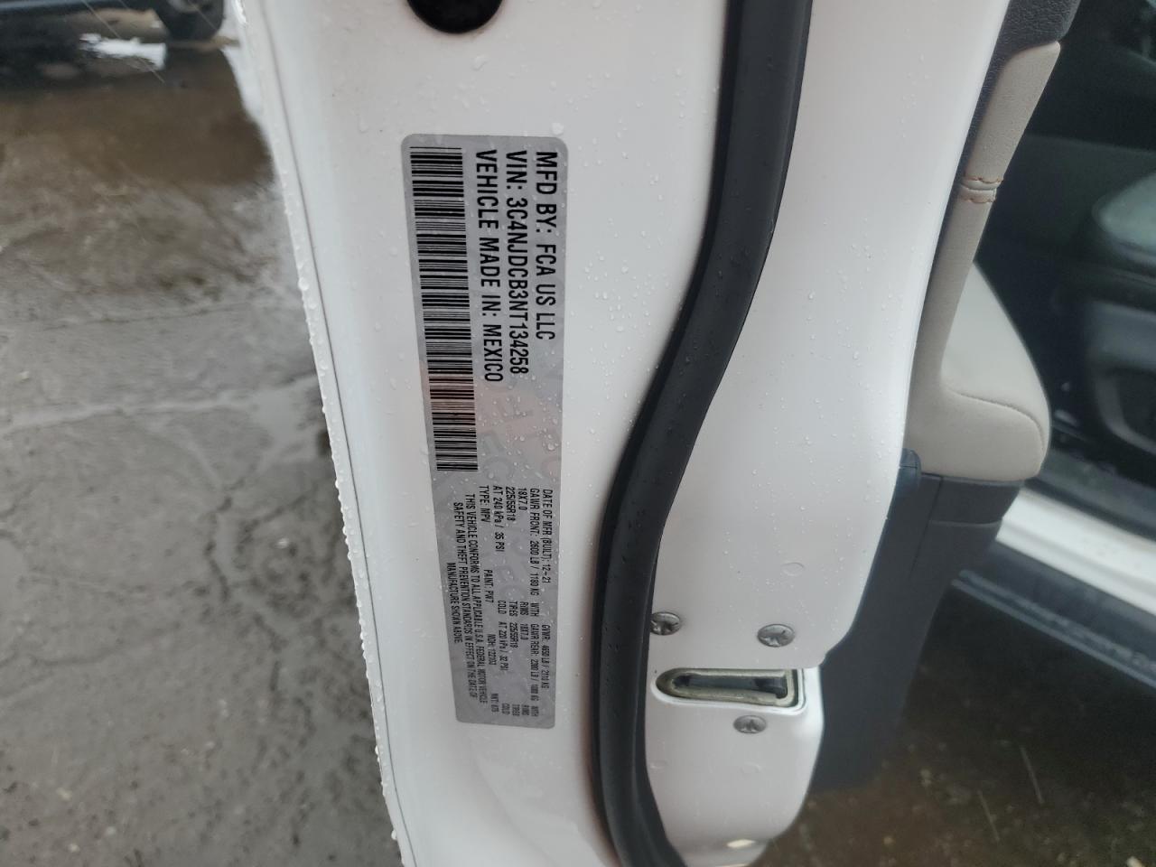 2022 JEEP COMPASS LIMITED VIN:3C4NJDCB3NT134258