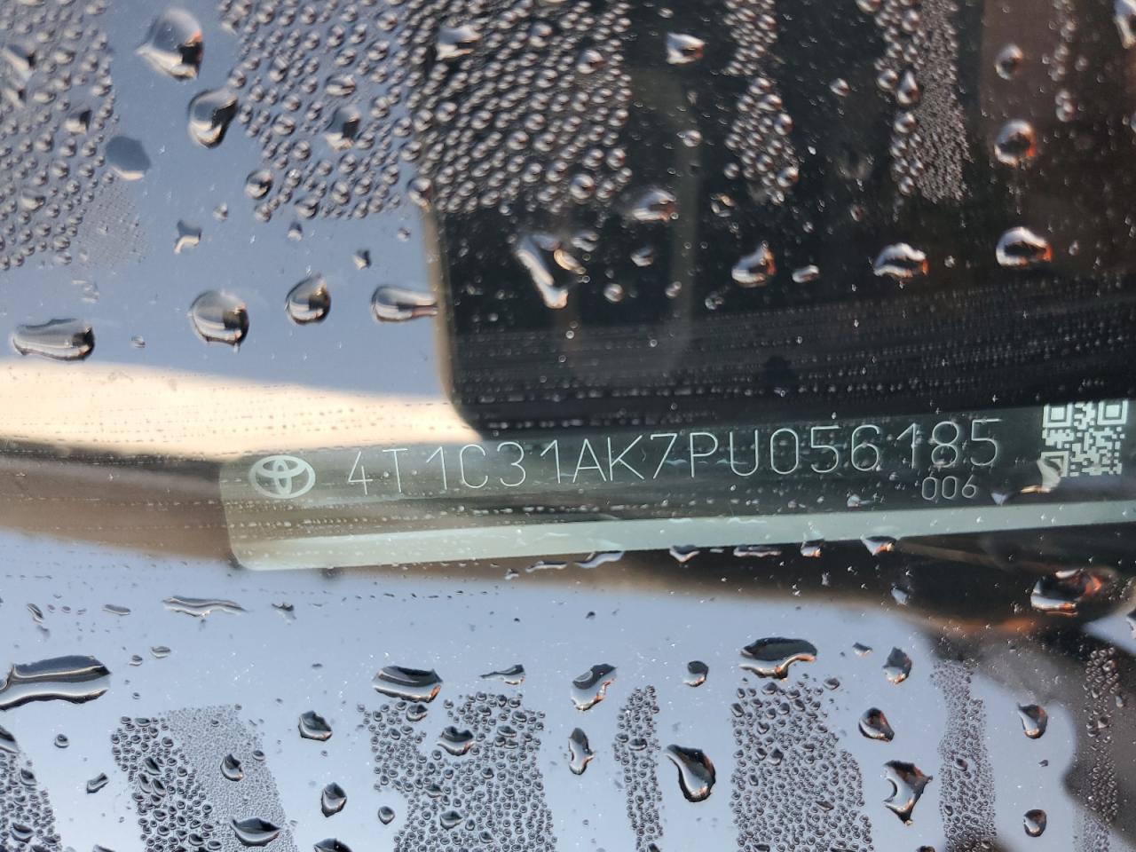 2023 TOYOTA CAMRY LE VIN:4T1C31AK7PU056185