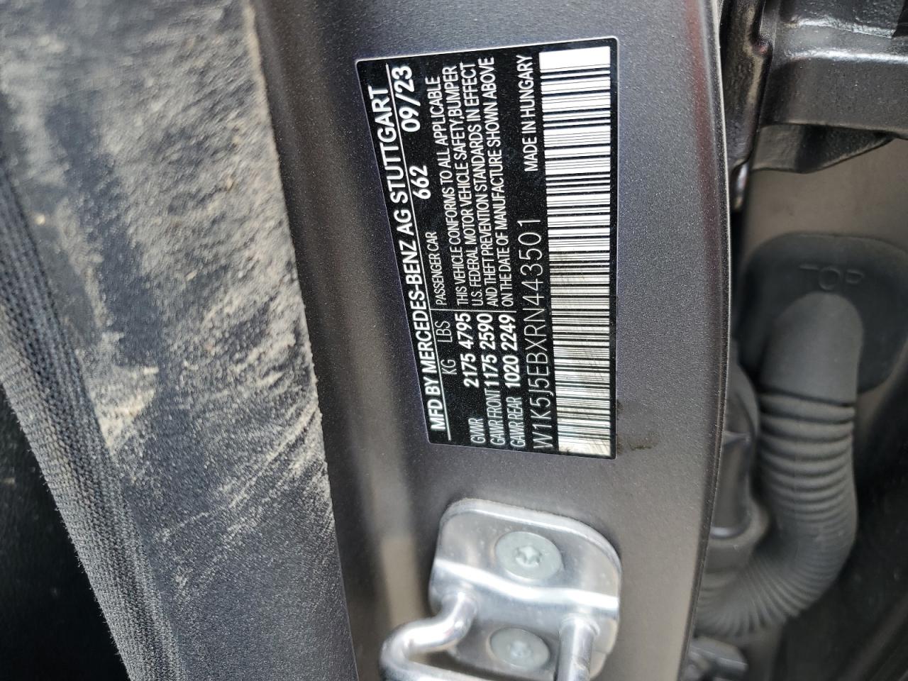 2024 MERCEDES-BENZ CLA AMG 45S 4MATIC VIN:W1K5J5EBXRN443501