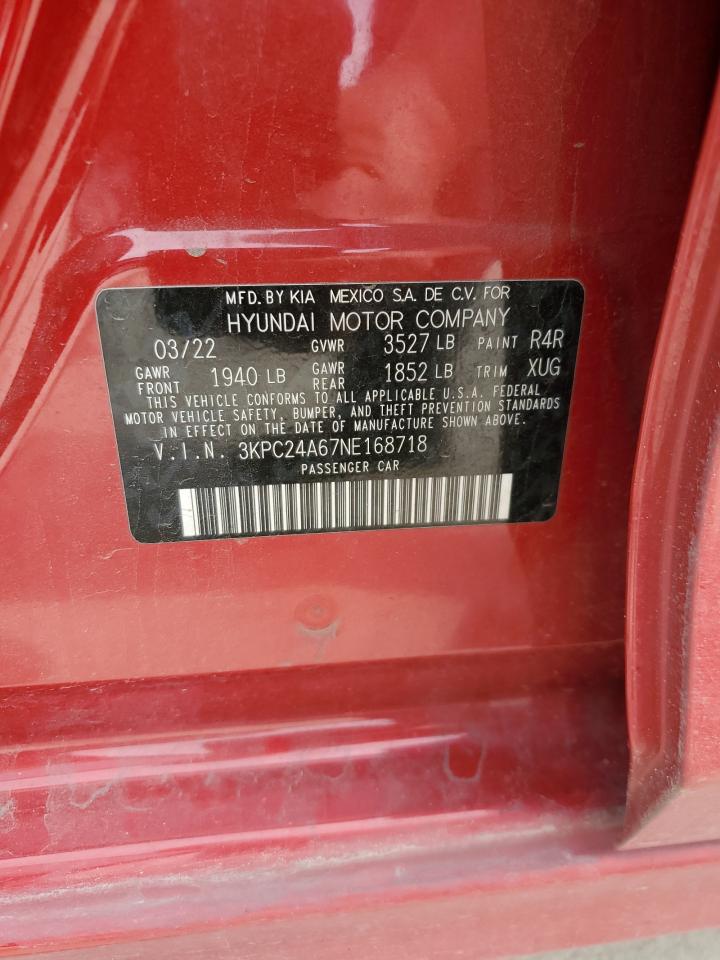 2022 HYUNDAI ACCENT SE VIN:3KPC24A67NE168718