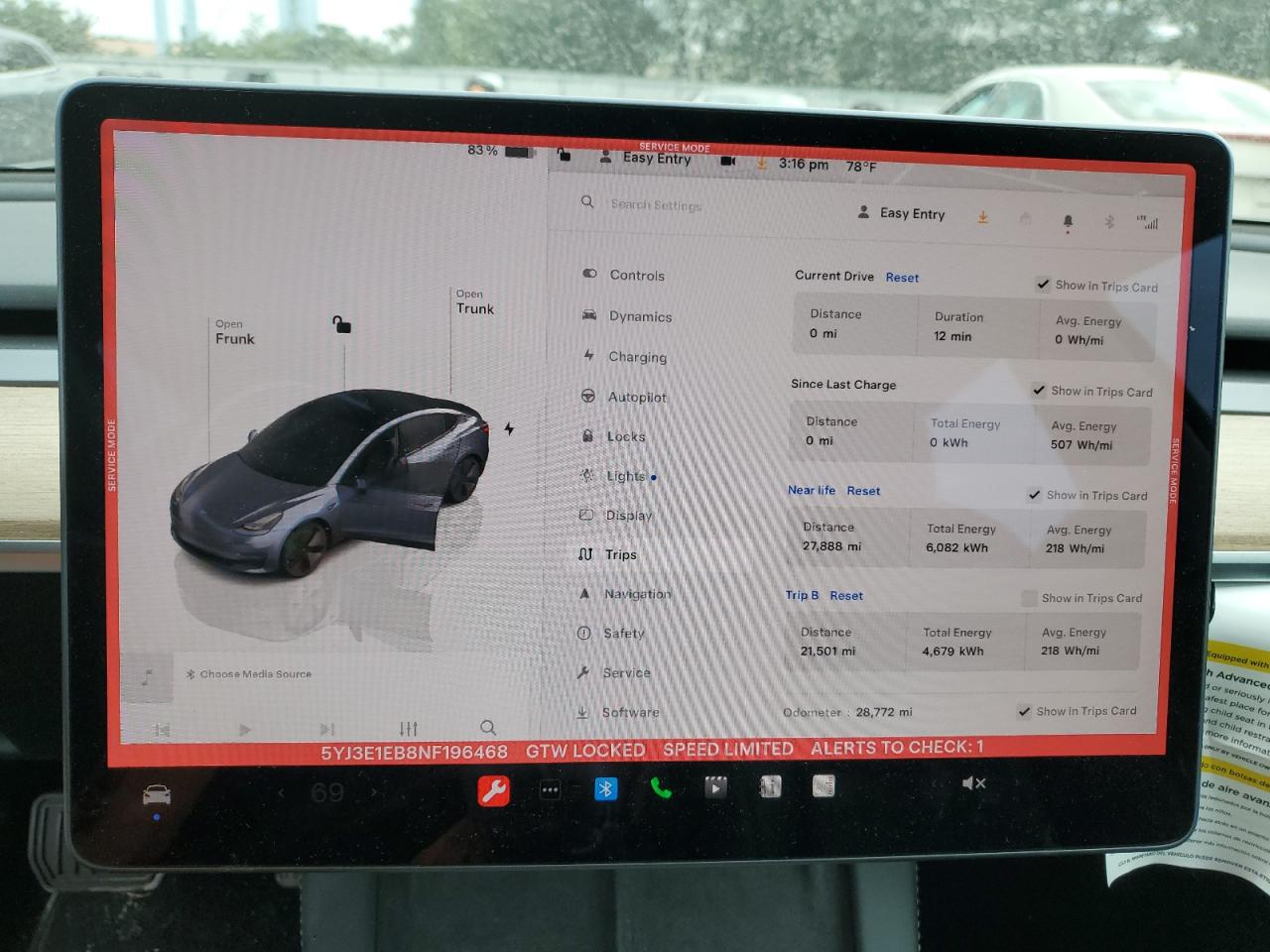 2022 TESLA MODEL 3  VIN:5YJ3E1EB8NF196468