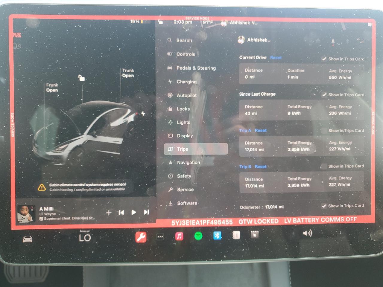 2023 TESLA MODEL 3  VIN:5YJ3E1EA1PF495455