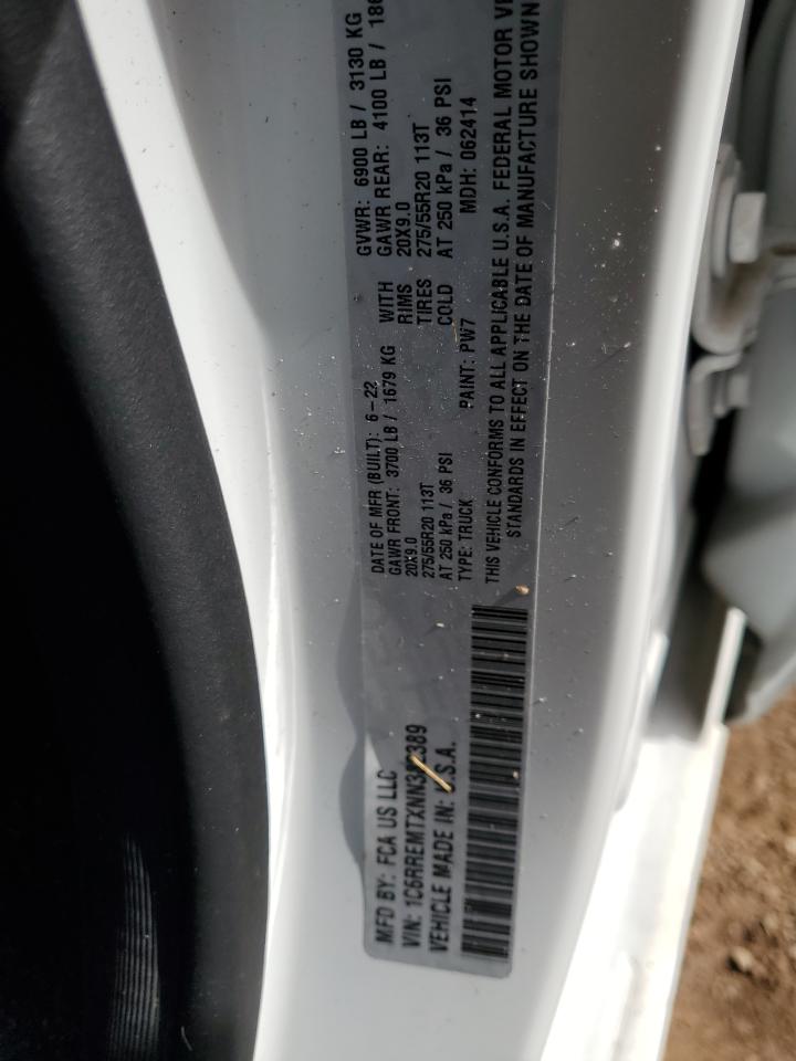 2022 RAM 1500 BIG HORN/LONE STAR VIN:1C6RREMTXNN382389
