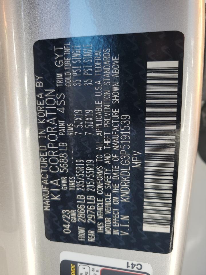 2023 KIA SORENTO SXP VIN:KNDRKDLG3P5191539