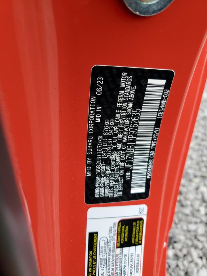 2023 TOYOTA GR 86  VIN:JF1ZNBB17P9762635