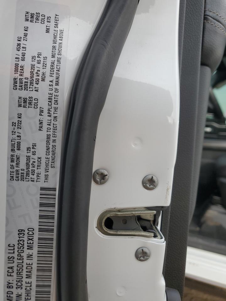 2023 RAM 2500 BIG HORN VIN:3C6UR5DL6PG523139