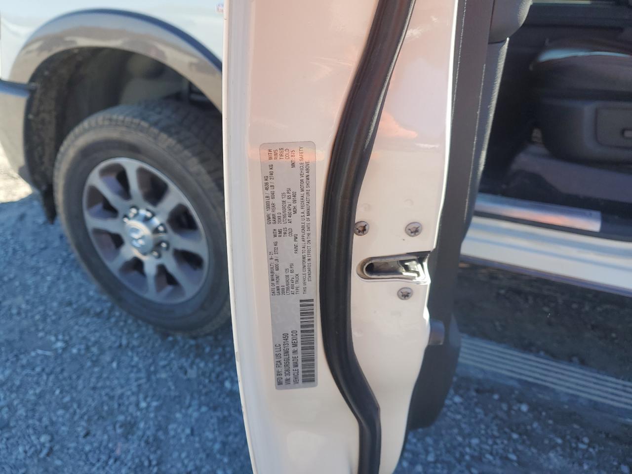 2022 RAM 2500 LONGHORN VIN:3C6UR5GL6NG131450