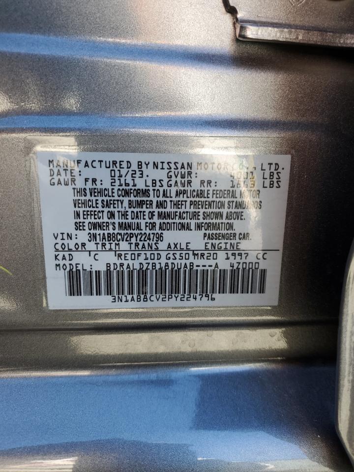 2023 NISSAN SENTRA SV VIN:3N1AB8CV2PY224796