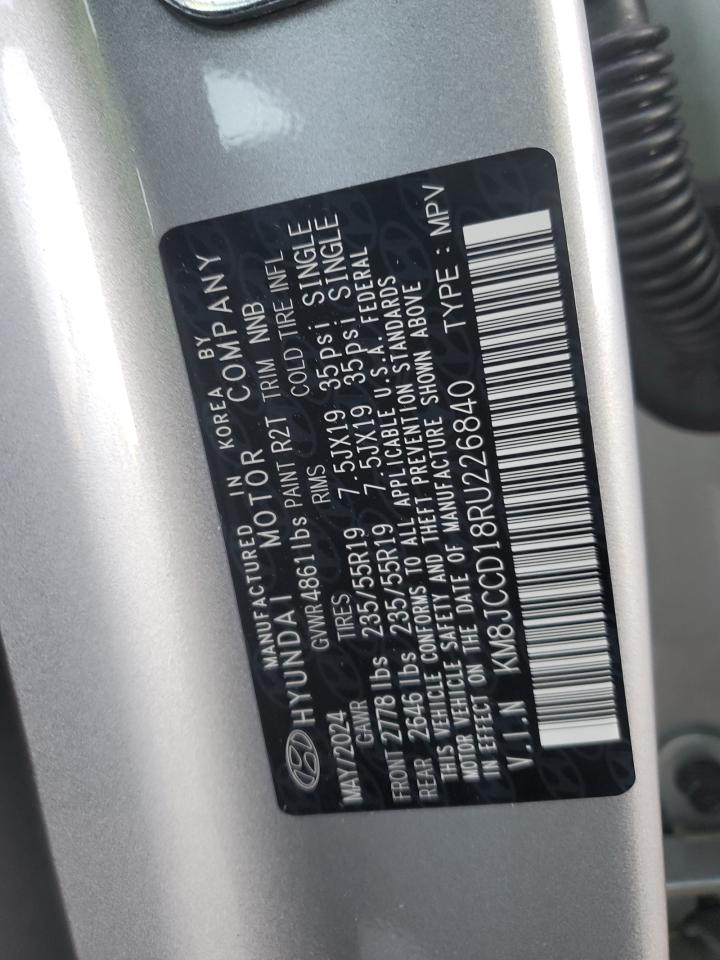 2024 HYUNDAI TUCSON SEL CONVENIENCE VIN:KM8JCCD18RU226840