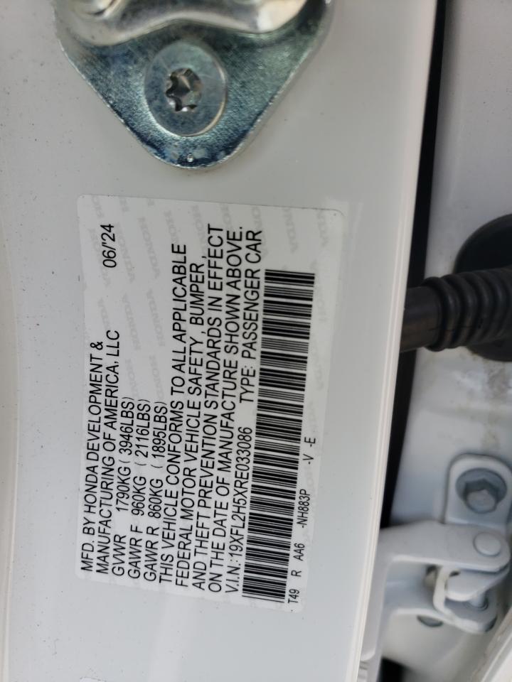 2024 HONDA CIVIC LX VIN:19XFL2H5XRE033086