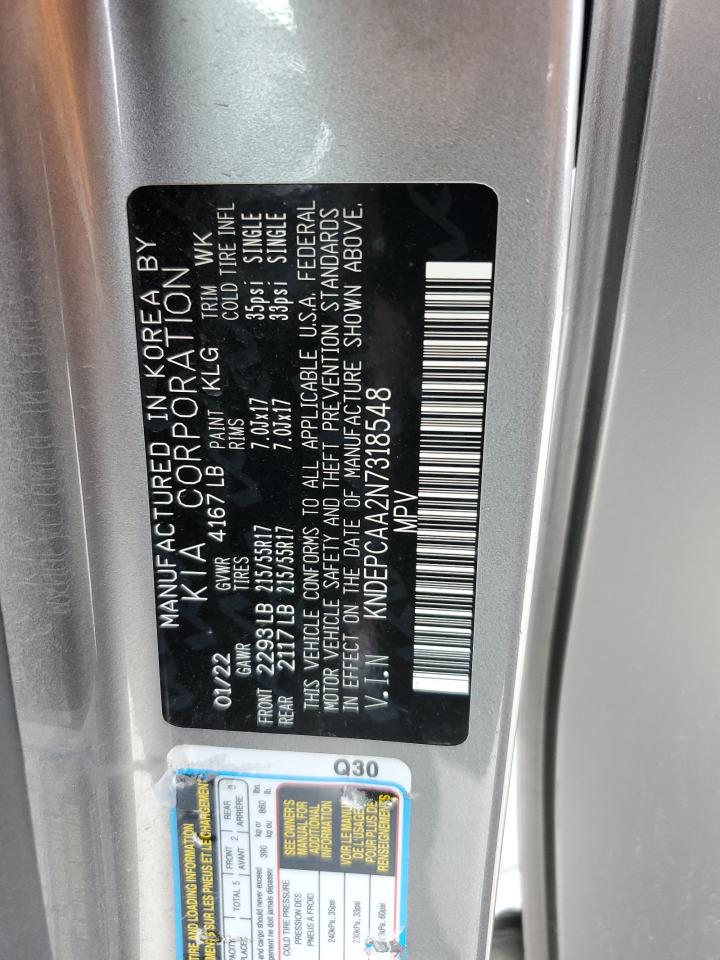 2022 KIA SELTOS LX VIN:KNDEPCAA2N7318548