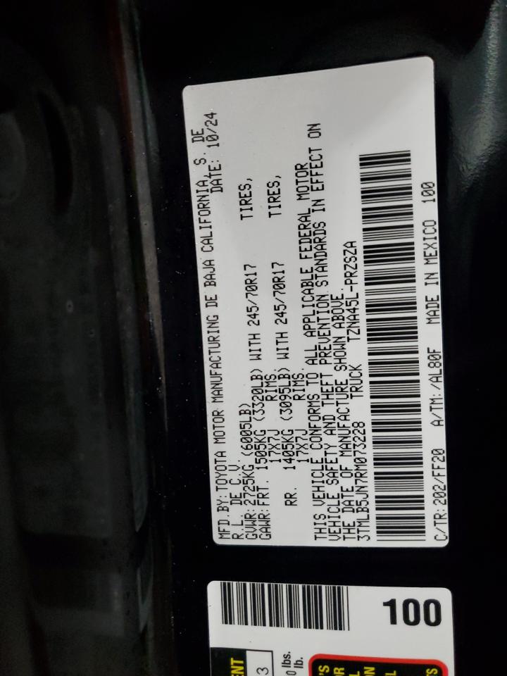 2024 TOYOTA TACOMA DOUBLE CAB VIN:3TMLB5JN7RM073228