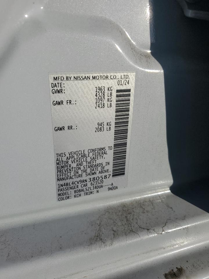 2024 NISSAN ALTIMA SR VIN:KL8CB6SAXLC427665