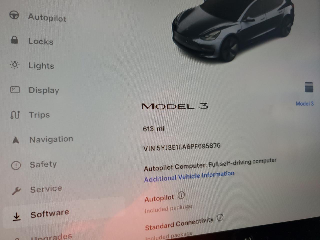 2023 TESLA MODEL 3  VIN:5YJ3E1EA6PF695876