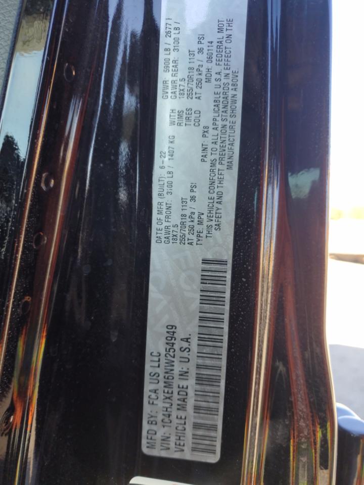 2022 JEEP WRANGLER UNLIMITED SAHARA VIN:1C4HJXEM6NW254949