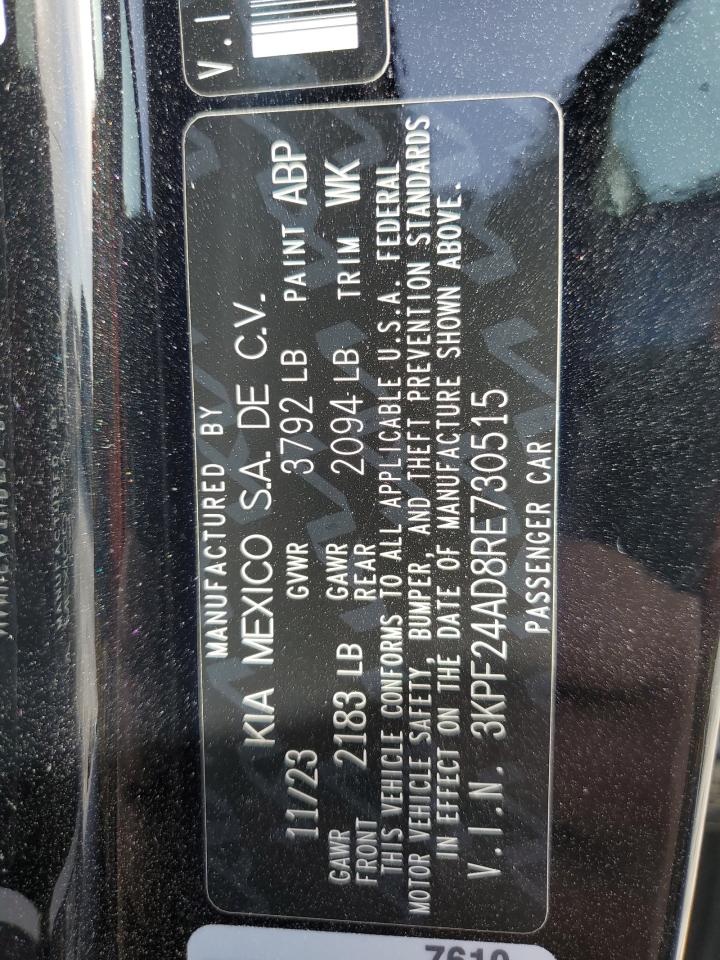 2024 KIA FORTE LX VIN:3KPF24AD8RE730515