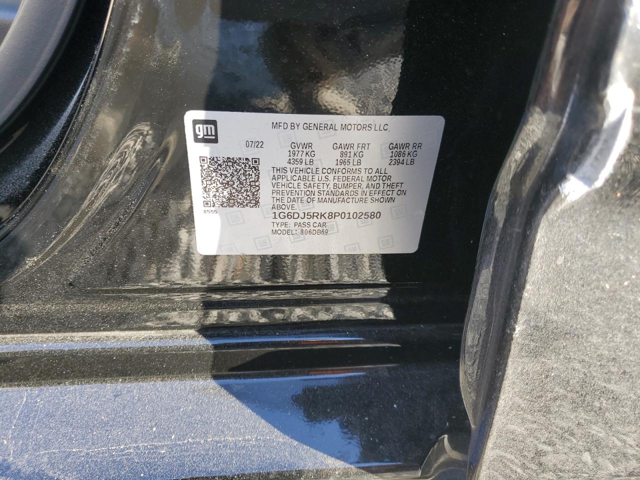 2023 CADILLAC CT4 LUXURY VIN:1G6DJ5RK8P0102580