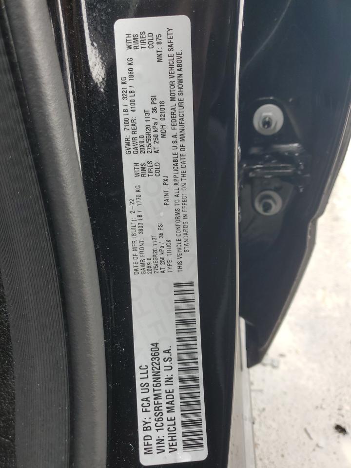 2022 RAM 1500 BIG HORN/LONE STAR VIN:1C6SRFMT6NN223604