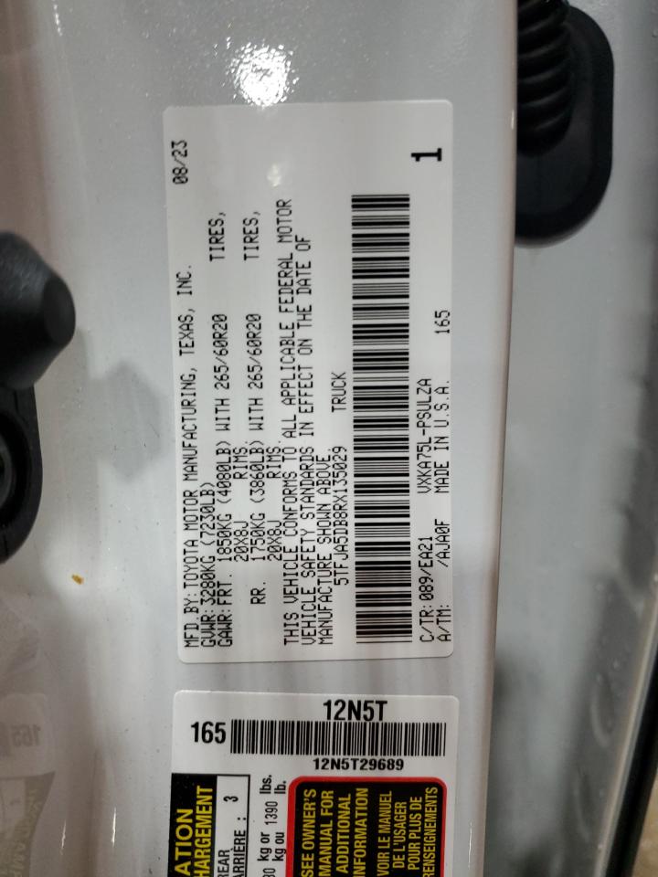 2024 TOYOTA TUNDRA CREWMAX LIMITED VIN:5TFJA5DB8RX135029