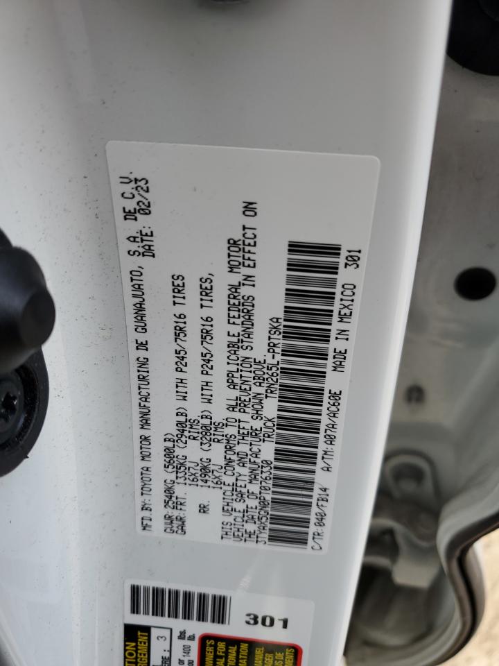 2023 TOYOTA TACOMA DOUBLE CAB VIN:3TYAX5GN0PT076330