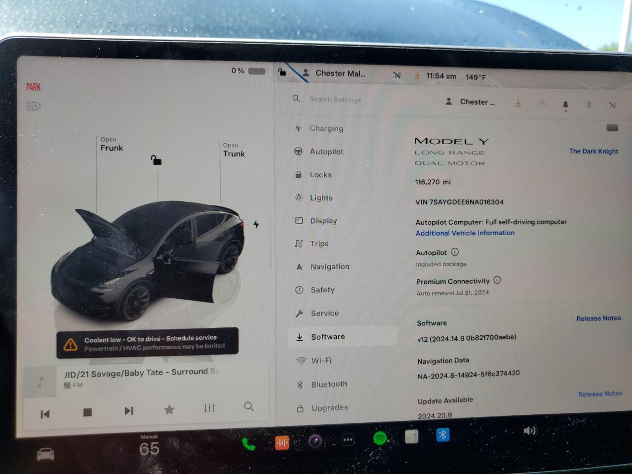 2022 TESLA MODEL Y  VIN:7SAYGDEE6NA016304
