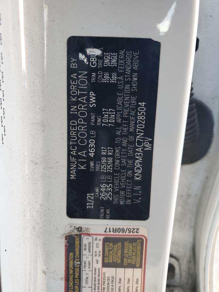 2022 KIA SPORTAGE LX VIN:KNDPM3AC7N7028504