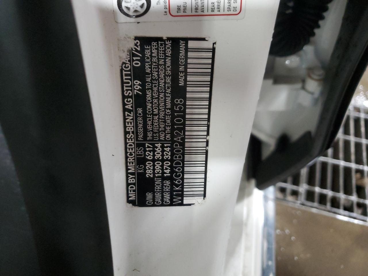 2023 MERCEDES-BENZ S 500 4MATIC VIN:W1K6G6DB0PA210158