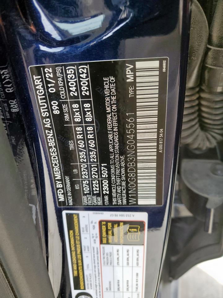 2022 MERCEDES-BENZ GLC 300 VIN:W1N0G8DB3NG045561