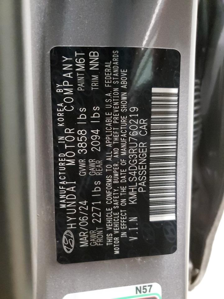 2024 HYUNDAI ELANTRA SEL VIN:KMHLS4DG3RU760219