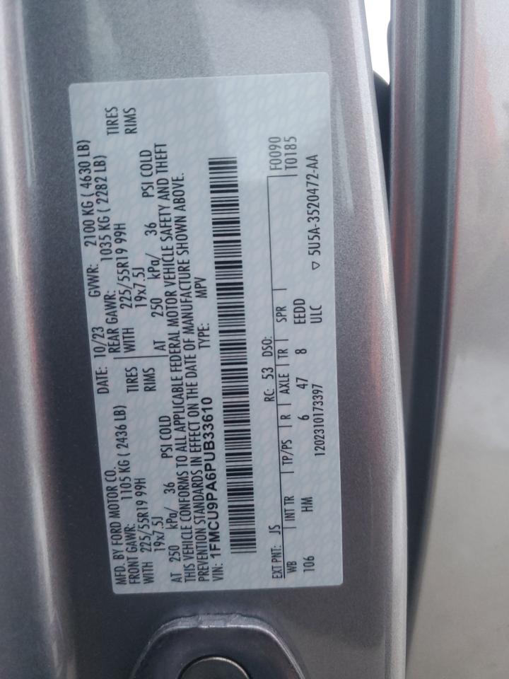 2023 FORD ESCAPE ST LINE ELITE VIN:1FMCU9PA6PUB33610
