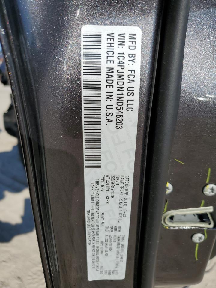 2022 JEEP CHEROKEE LIMITED VIN:1C4PJMDN1ND546203